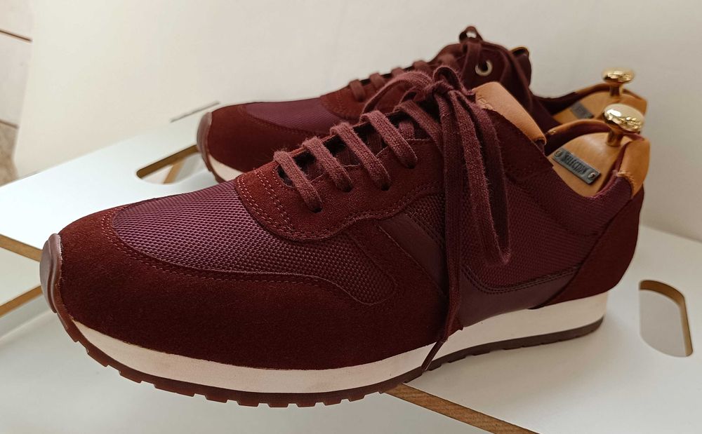 Pantofi sport casual 44 45 premium Hackett NOI piele naturala moale