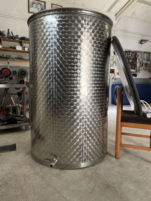 Butoi inox 1000L cu capac flotant – stare impecabilă