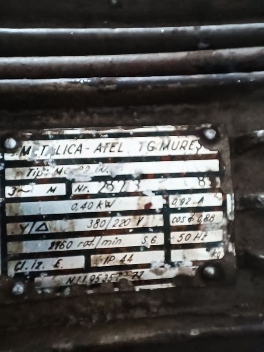 Motor electric 380/220V, 0,40kw,2960rpm..