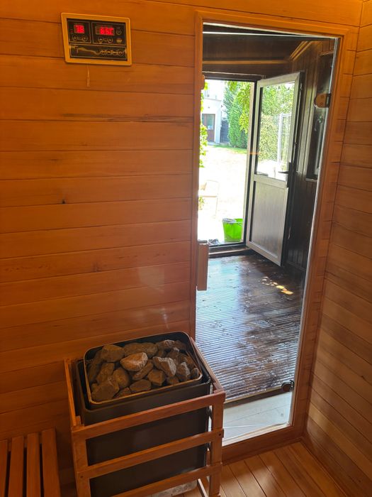 Saună finlandeză premium din hemlock canadian 200×180 cm – nouă