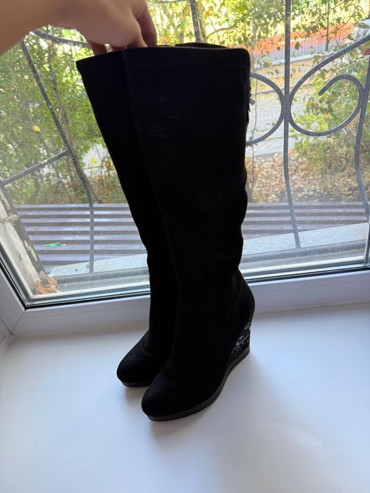 Сапоги женские замша