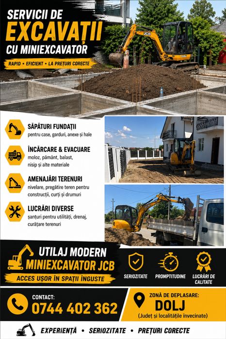 Inchiriez Miniexcavator si Execut Lucrari