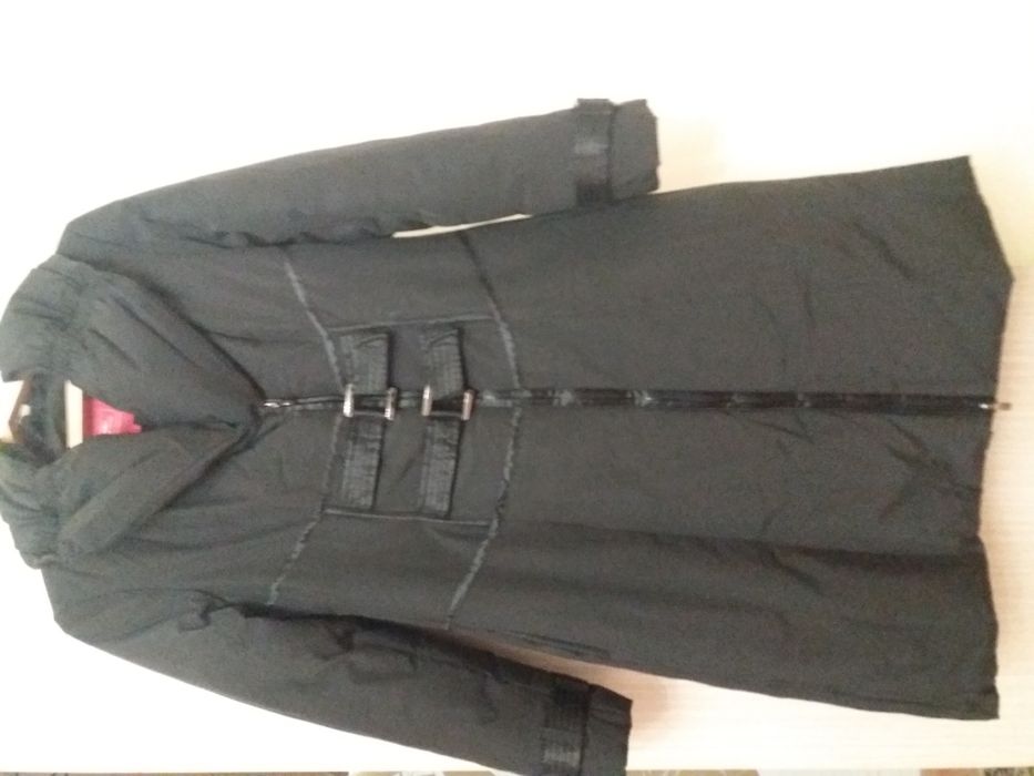 Пальто-пуховик, черный, модный.