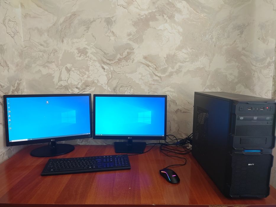 Стационарный компьютер + 2 монитора LG | i3-4160 | GTX 750 2GB | 12GB