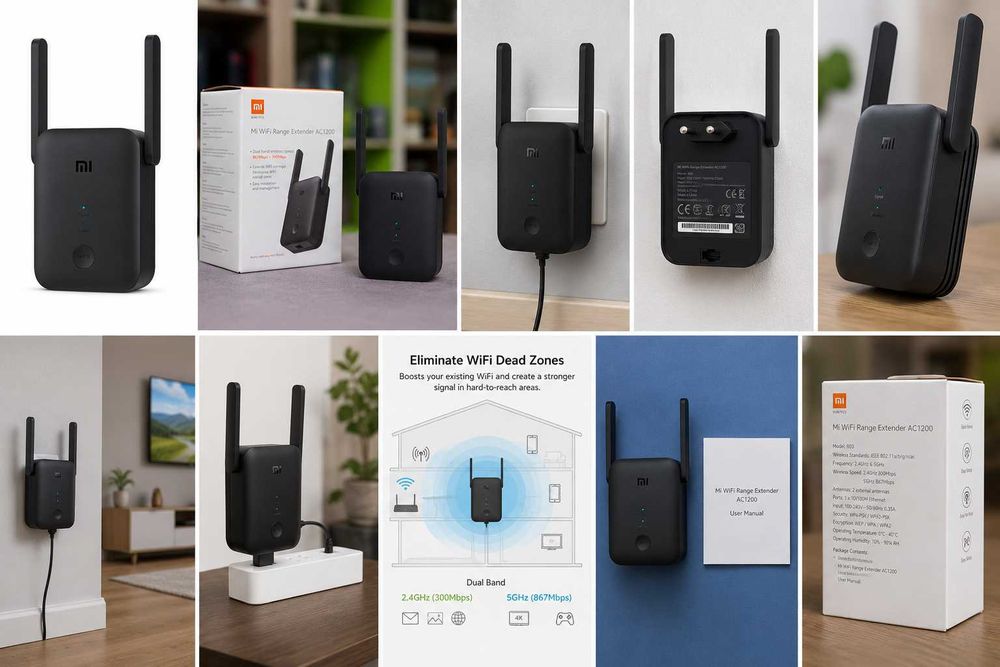 Kuchli Ikki Diapazonli Xiaomi WiFi Kuchaytirgich AC1200