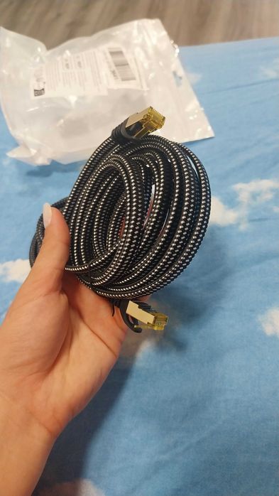 Ethernet Cat8 40Gbps/2000MHz, Împletit Rezistent cu Conectori RJ45 3M