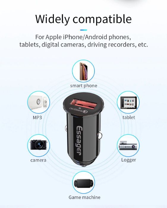Новая Зарядка USB для авто (поддержка быстрой зарядки) - QC - 3.0