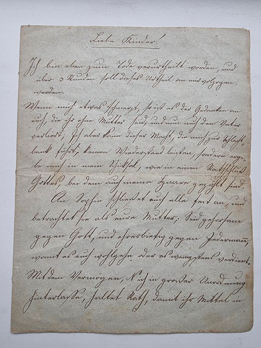 Scrisoarea lui Stephan Ludwig Roth cu 3 ore inainte de a fi impuscat la Cluj