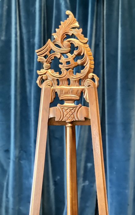 Șevalet din lemn masiv sculptat – piesă decorativă vintage *** vintage / antic / vechi / retro ***