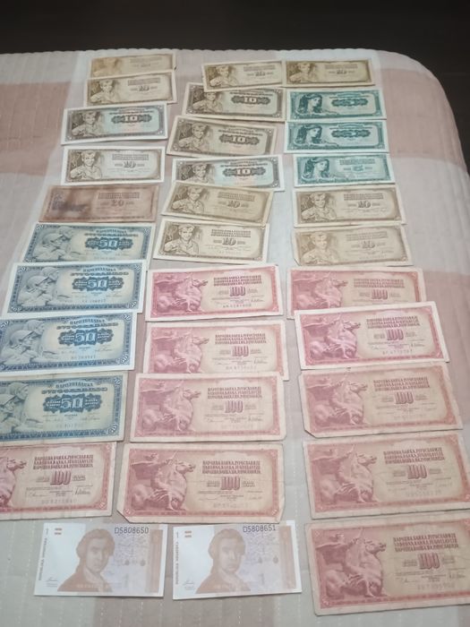 Bancnote vechi fosta Iugoslavie