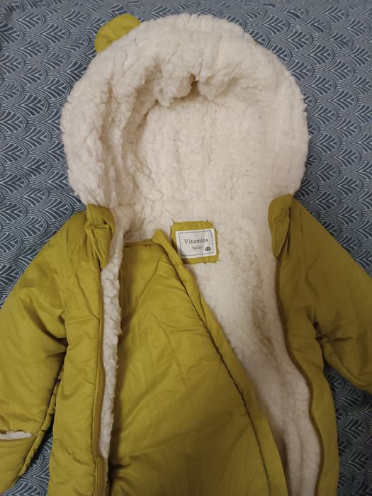 Combinezon/ salopeta iarna cu gluga 3-6 luni