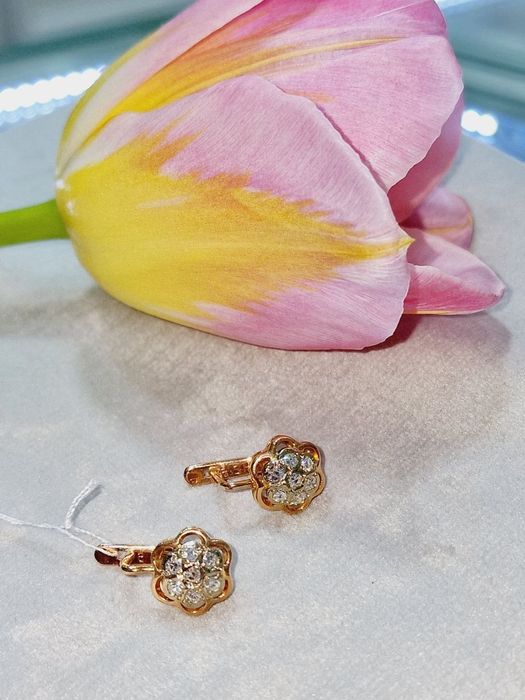 Серьги  союз  с якутскими бриллиантами