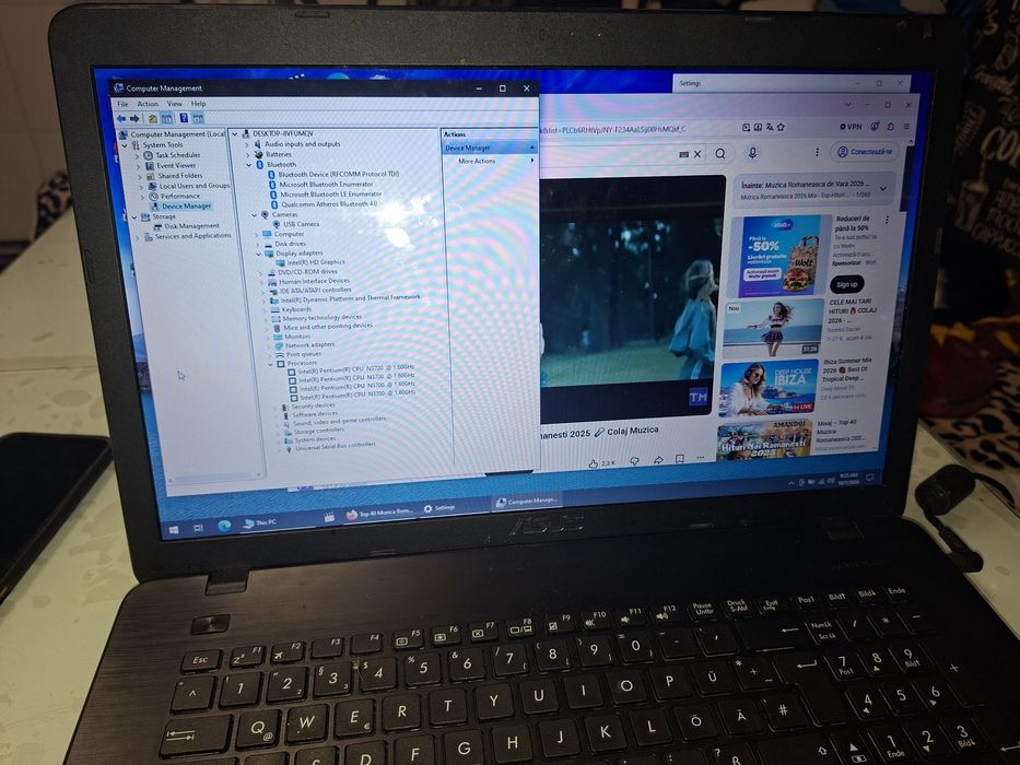 Asus X751, display mare 17", Intel Quad Core, 8 gb ram, 750 gb HDD, baterie ok