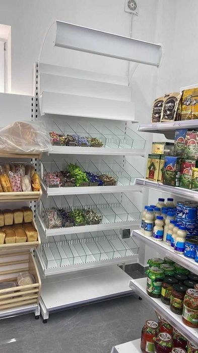 Стеллажи и полки для магазина, кассовый стол, Алматы, рассрочка