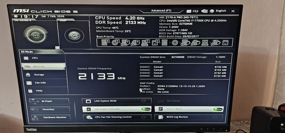 KIT Gaming i7 7700K+ Placa de baza MSI Z170-PRO LA 550 RON