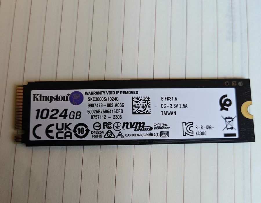 SSD NVMe M.2 Kingston KC3000 1024GB (1TB) Nefolosit