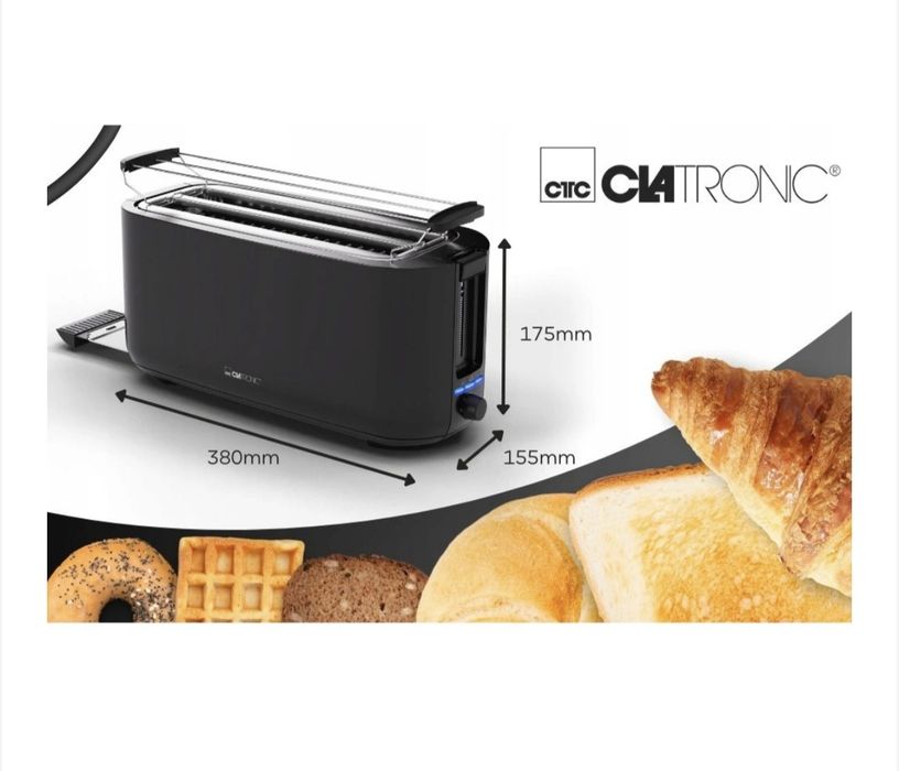 ТОСТЕР за 4 филии  CLATRONIC TA 3802 (ЧЕРЕН)!1400W !