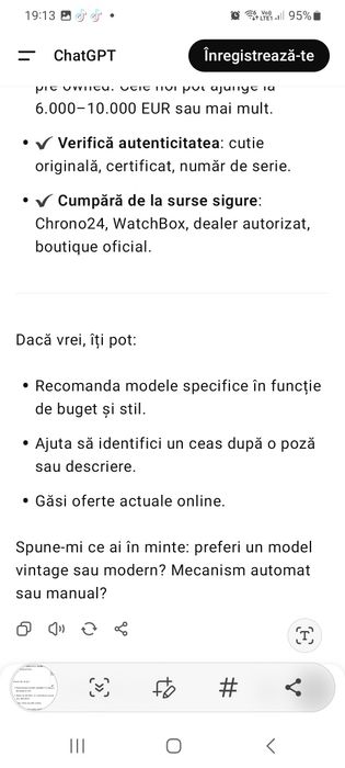 Vând ceas elvețian