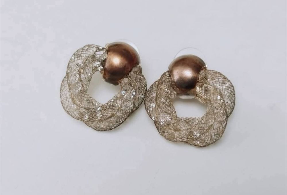 Vechi cercei din cupru, cristale Swarovski