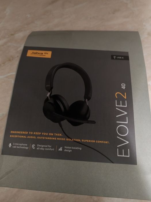 Casti model Evolve2 40, Jabra, USB-A, certificare ms, stereo, negre