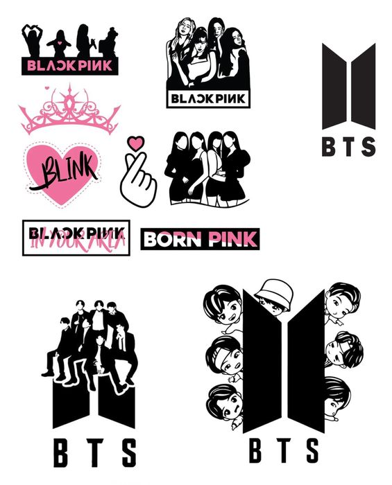 Стикери на kpop групи - BTS, Blackpink (принтиране по заявка)