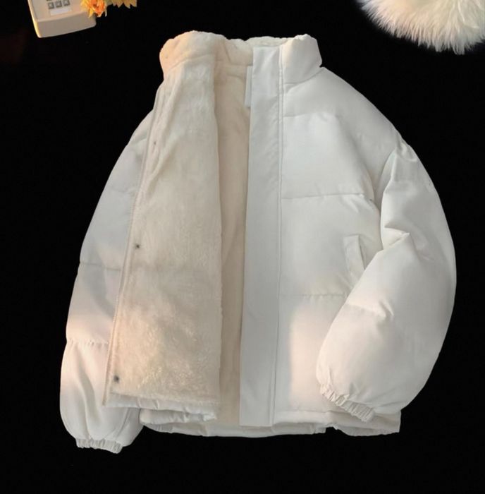Куртка Белая оверсайз,теплая