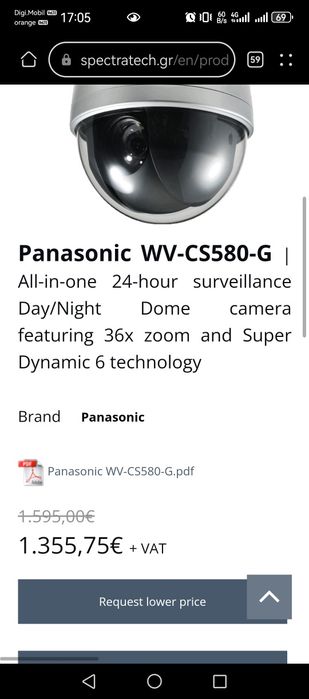 Camera Supraveghere DOME Super Dinamic 6 Panasonic_36x Zoom_ca NOUA (Disponibile 2 bucati - 2000 lei ambele)