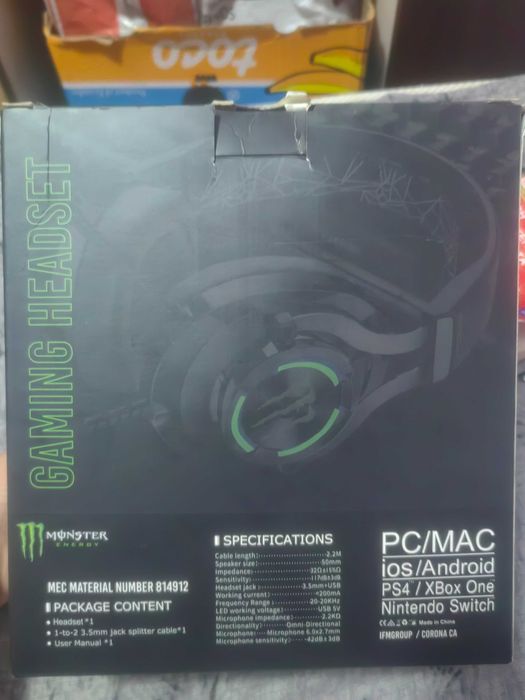 Gaming headset слушалки Monster energy