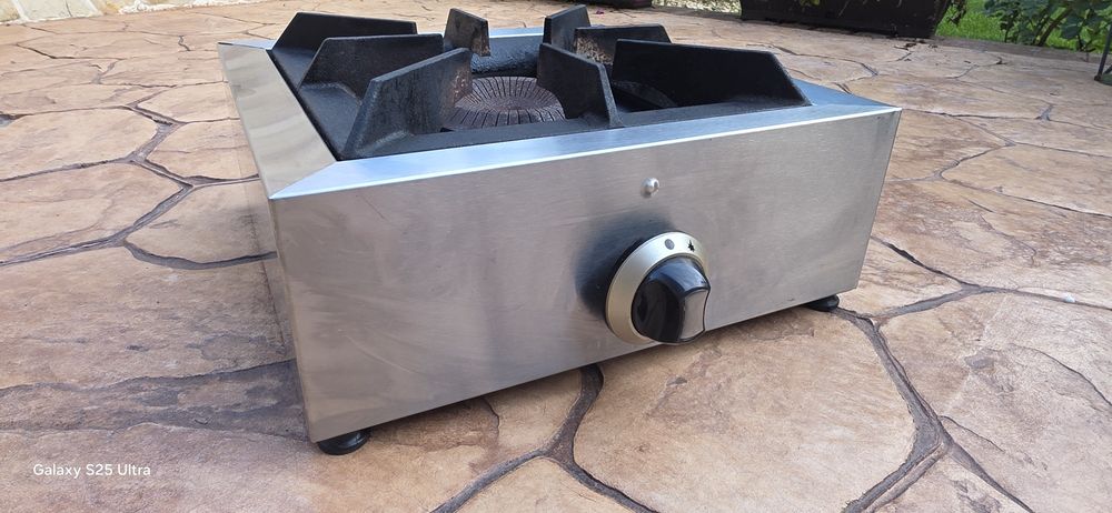 Plită profesională pe gaz de banc - 5,5 kW - 1 arzător - 400x400x165 mm - aparat de banc/pentru masă