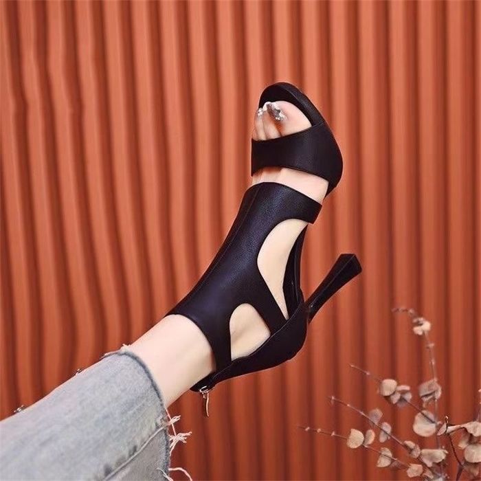 Туфли каблук черный открытый