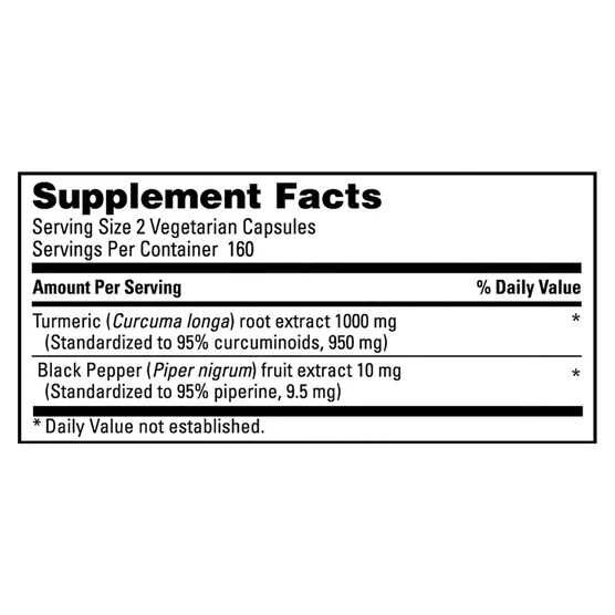 КУРКУМА Kirkland Signature TURMERIC 1000 мг 320 веган капсул