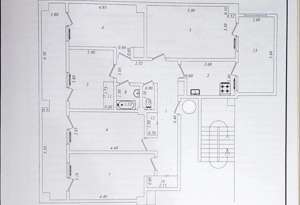 -6-Комнатная Квартира 130м² РАЗДЕЛКА Японская Чиланзар-23, Продаётся