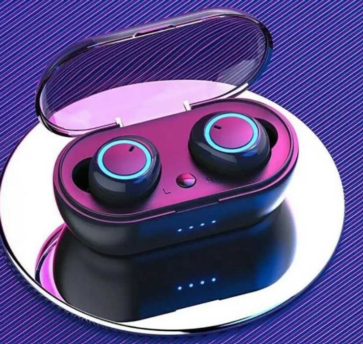 Casti Bluetooth Y50 Wireless, tws5.0, Cutie pentru Incarcare 450 mAh