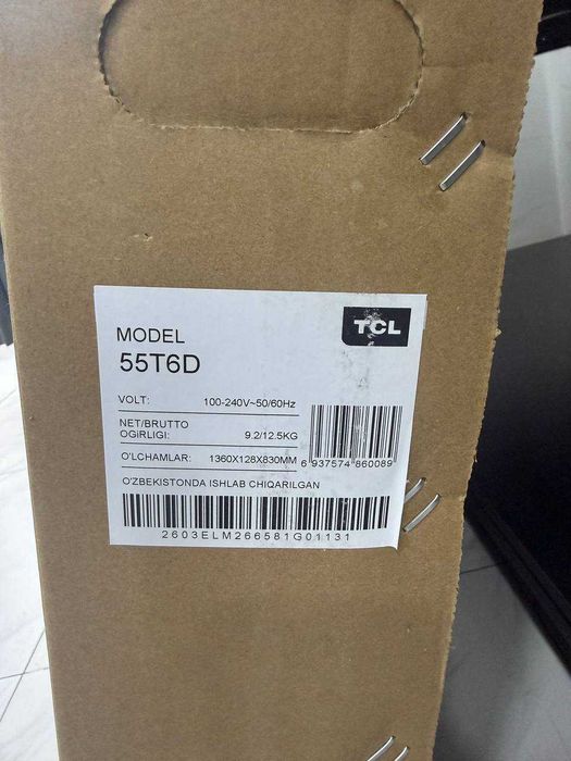 Телевизор TCL 65 T6D QLED 4K Ultra HD Google TV доставка бесплатно