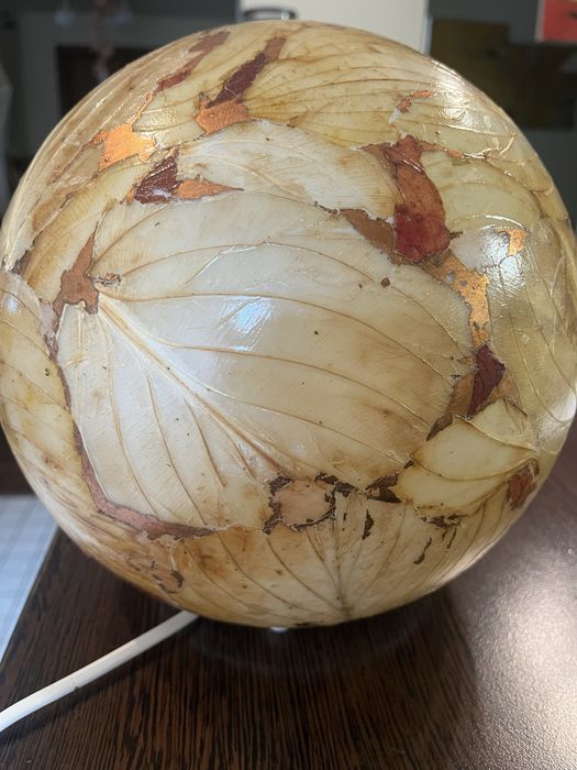 Veioza unicat Alexandru Poteca, frunze naturale si foita, 23 cm