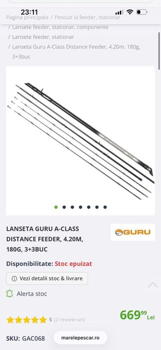 Feedere noi guru a class  cu garantie 2 ani ( 3.6/3.9/4.2)