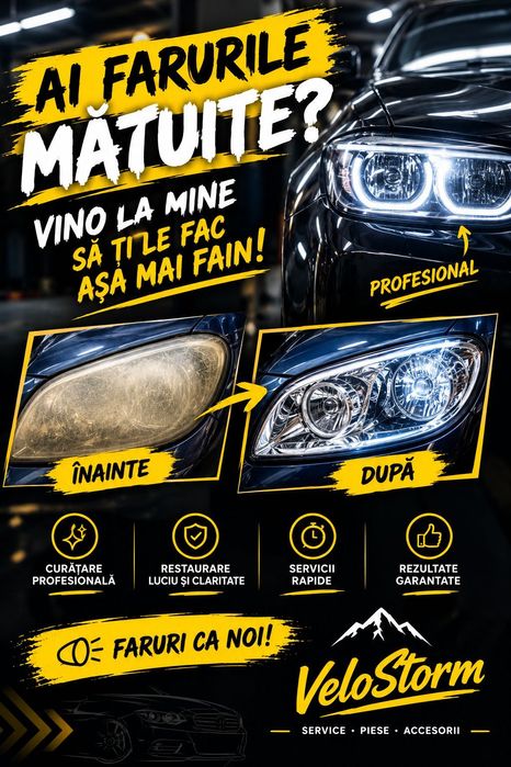 Recondiționare faruri auto, schimb ulei, filtre și plăcuțe de frână și discuri
