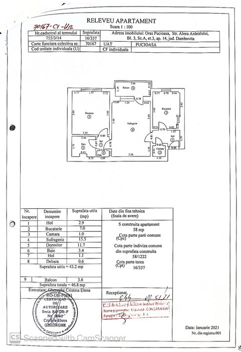 Apartament de vânzare Pucioasa CENTRAL!