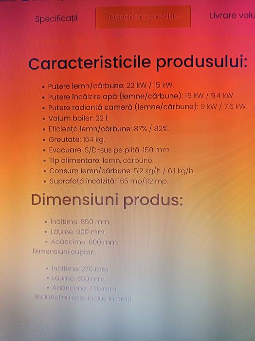 centrala termica pe lemne si soba de gatit