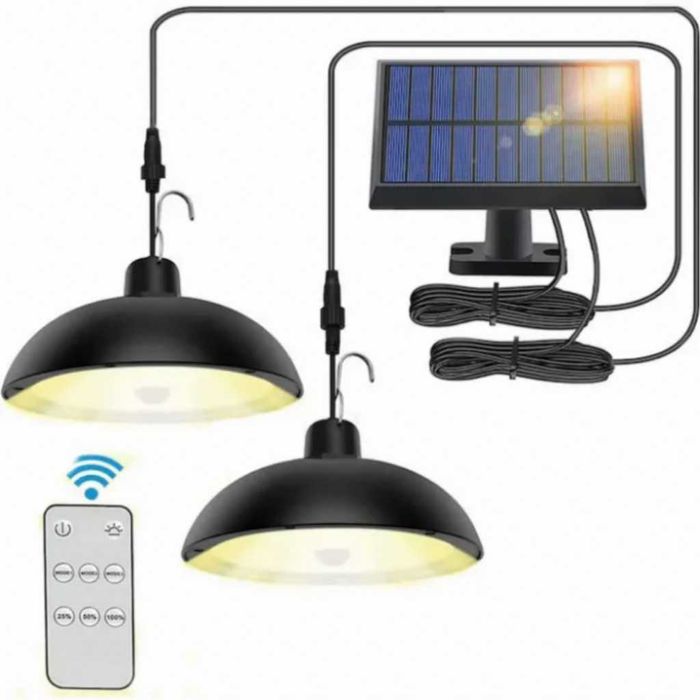 Двойни соларни LED лампи с дистанционно управление