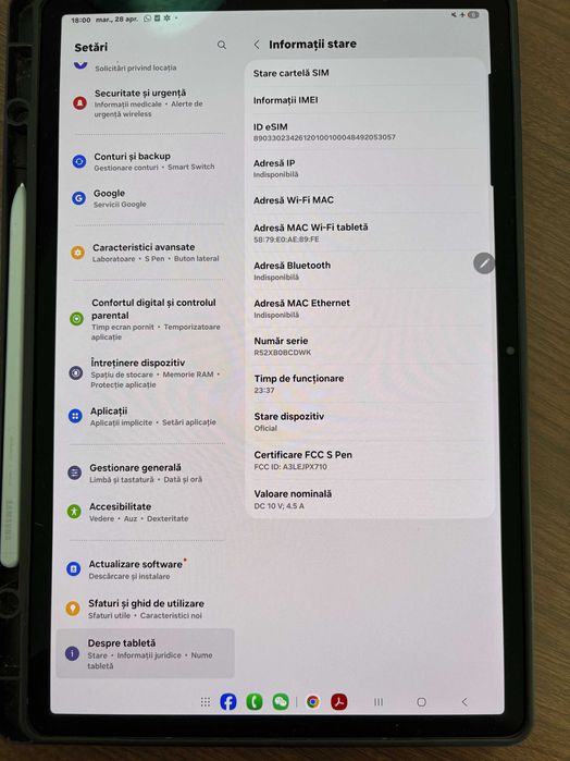 Tableta Samsung Galaxy Tab S10+, 256 GM, SIM