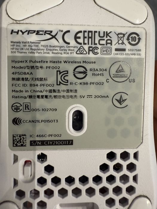 Игровая мышь Мышь HyperX PulseFire Haste Wireless белый