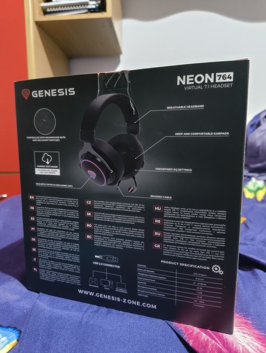 Căști Gaming Genesis NEON 764 – 7.1 Surround – Noi