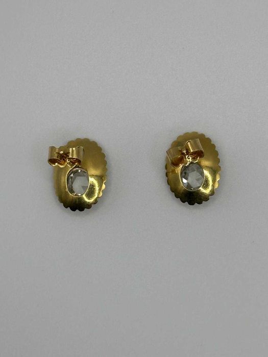 CERCEI AUR 18K + 2 DIAMANTE X 1CT = 2CT + 6 Diam = 0.20ct - Vintage + Certificat !