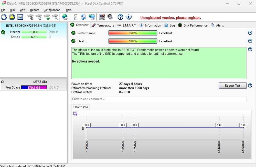 SSD Intel SSDSCKKF256G 256GB SATA M.2 2280.