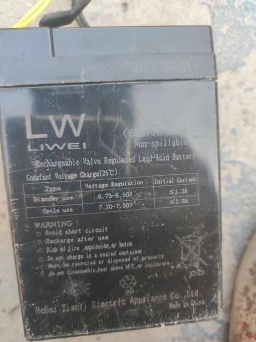 Liwei 6V 4 Ah akumlyator sotiladi