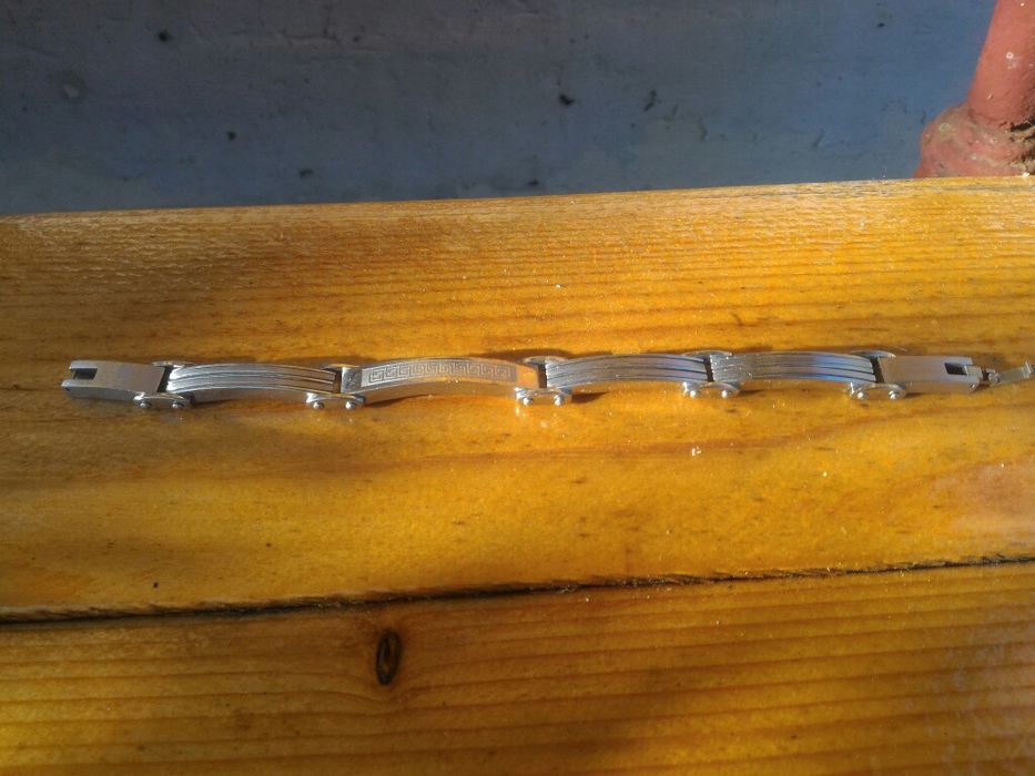 Bratara inox masiv barbati, grea, motive grecesti, lucratura deosebita