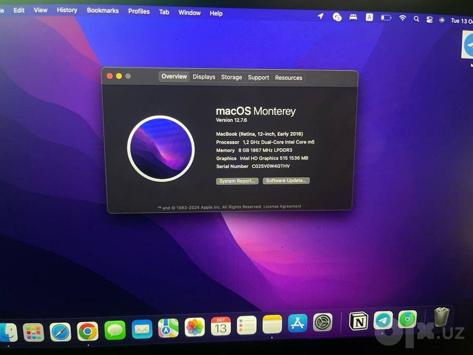 Mac 2016 monterey 512 talik 13 razmer