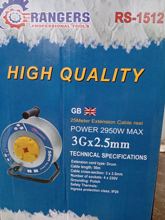 Vând prelungitor rolă metal cablu curent