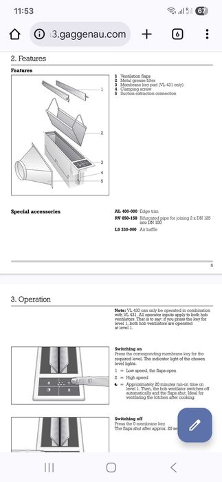 Reducere  50% Hota Incorporabila de blat Gaggenau 50 cm, noua